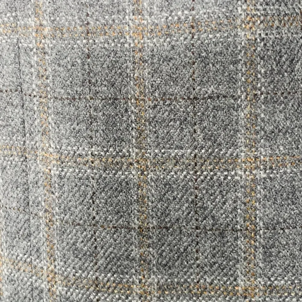 BARONI Size 42 Grey Plaid Wool Notch Lapel Sport Coat